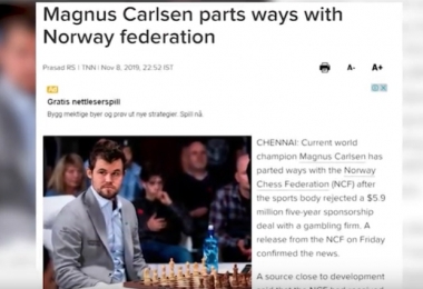 მაგნუს კარლსენმა ნორვეგიის ჭადრაკის ფედერაცია დატოვა